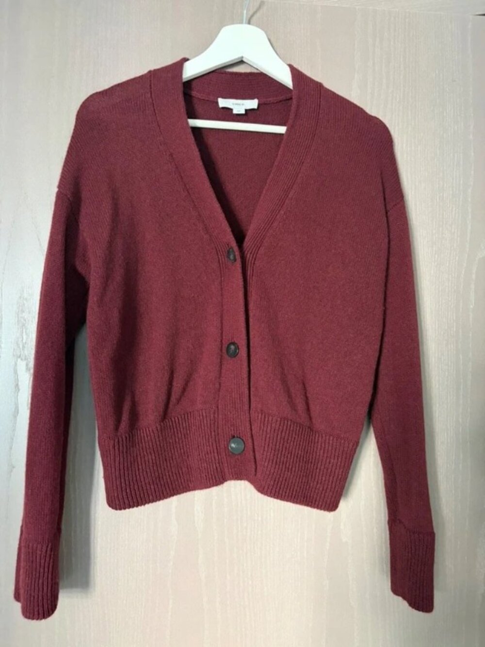 Vince Women's Cashmere Wool Cardigan Burgundy S